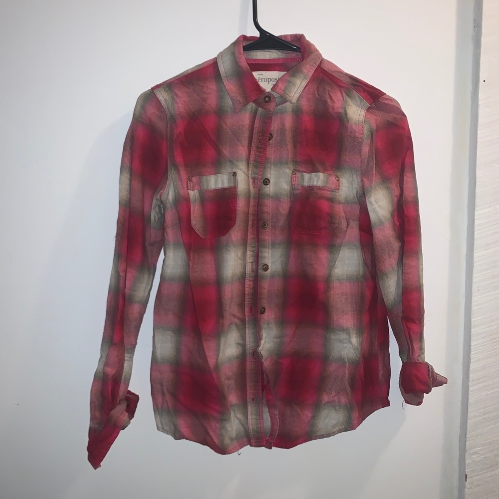 Pink Plaid Button Up